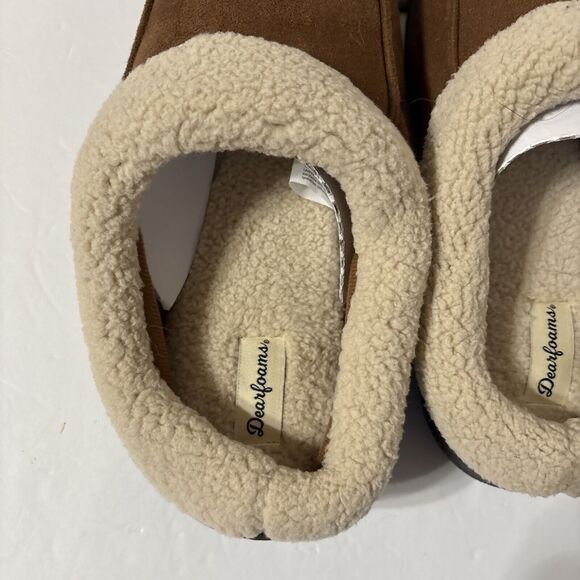 New Men’s Dearfoams Brown Slippers Slip Ons.  size 9-10.NWTS - Picture 3 of 9